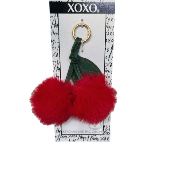 XOXO Accessories - XOXO Fluffy Red Pom Pom Cherries Bag Charm and Keychain 🍒 NWT